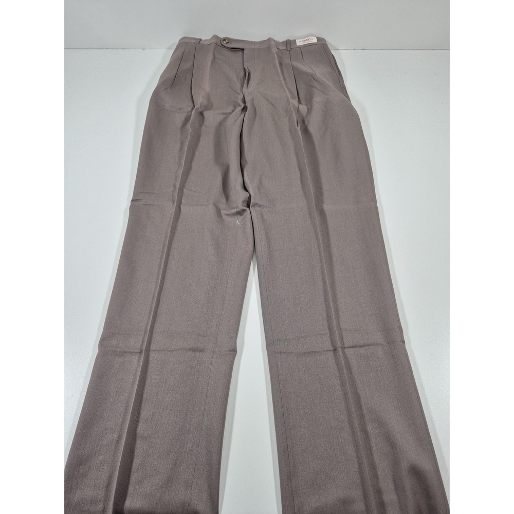 VTG Asher Dress Pants Mens 44x36 Brown Wool Pleated Expression Gab NWT
